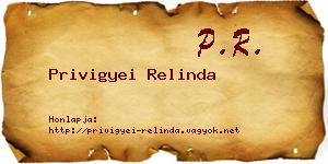 Privigyei Relinda névjegykártya